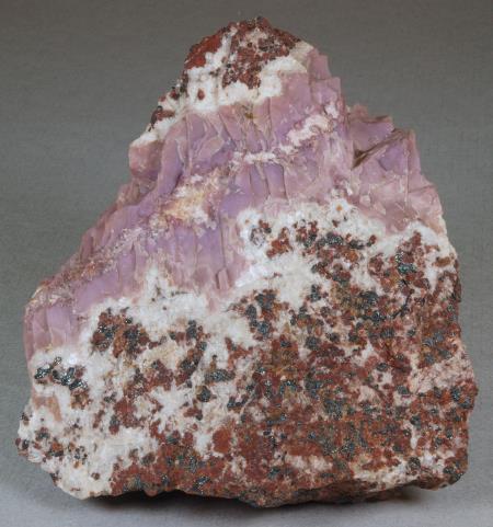 Lavender cherty sussexite, calcite, altered willemite-franklinite-calcite ore, Sterling mine, Ogdensburg