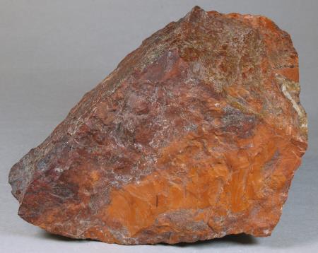 Brick-red to orange sussexite, calcite,  pyrochroite, Sterling mine, Ogdensburg