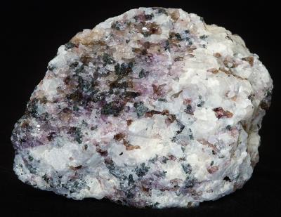 Fluorite, calcite and franklinite from Franklin, NJ