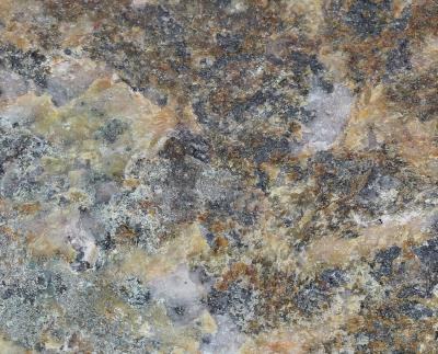 Legrandite, calcite, franklinite, and willemite, Sterling Hill Mine, Ogdensburg, NJ
