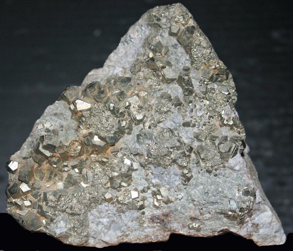 Pyrite crystals on dolomite matrix, Franklin, NJ.