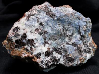 Vesuvianite variety cyprine, willemite, calcite, hendricksite mica and andradite garnet from Franklin, NJ